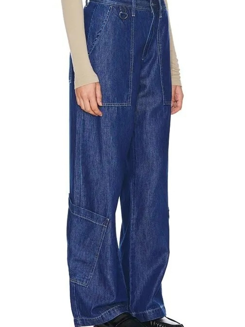 pistola Dark Blue Wide-Leg Utility Jeans